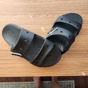 Black Crocs Slides Unisex Ladies 9, Mens 7